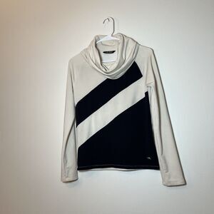 Lauren Ralph Lauren Womens‎ Cowl Neck Sweater Cream Black Viscose Stretch Sz S?